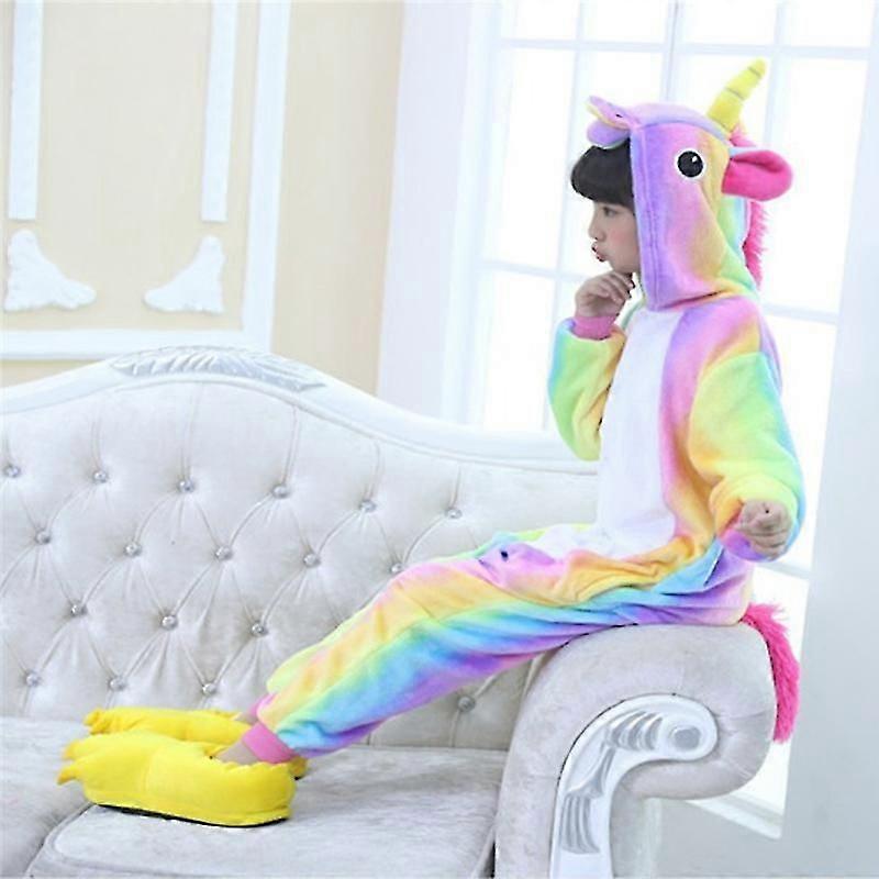 Çocuk Unicorn Polar Tulum Pijama Uyku Kapüşonlu Tek Parça Pijama