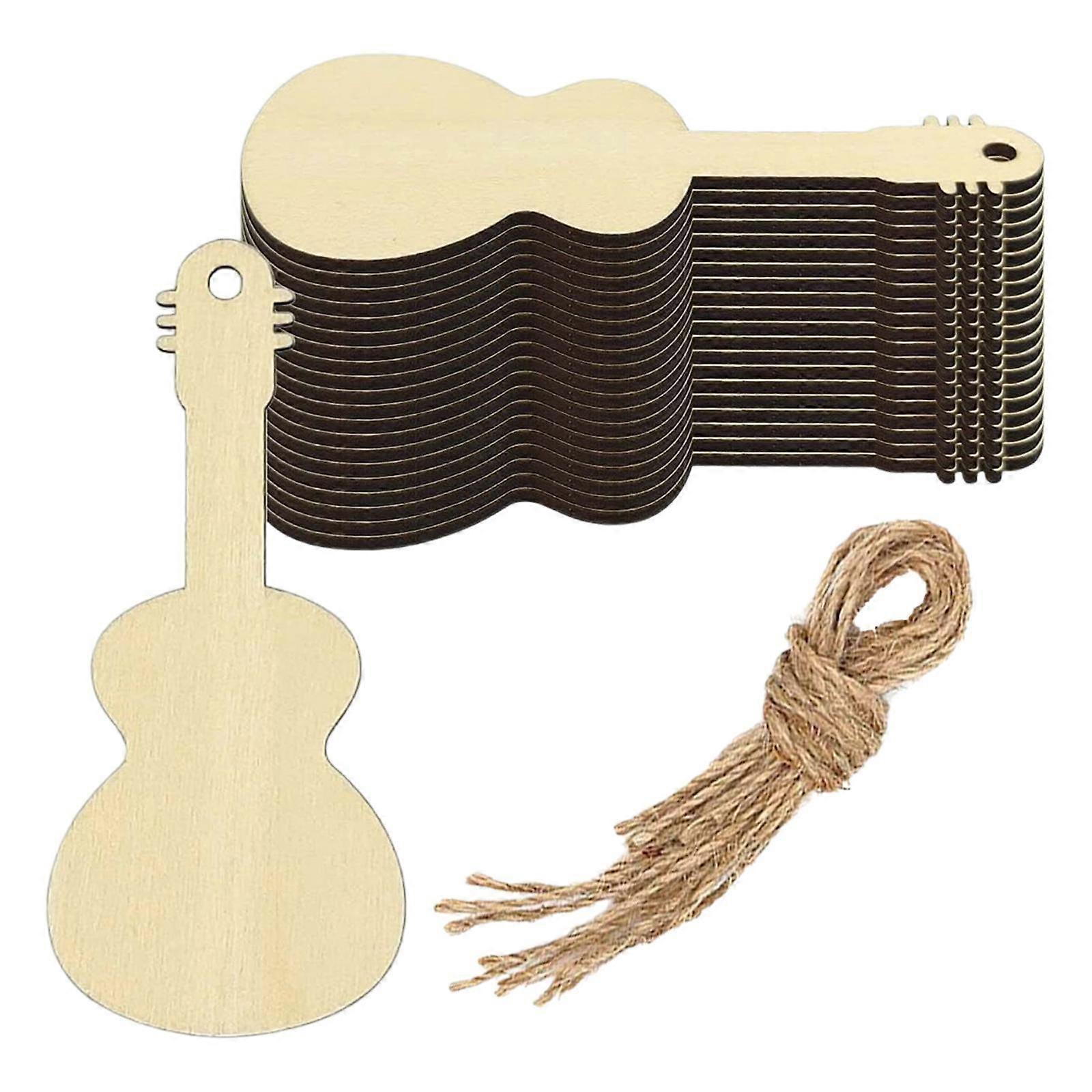 30x Drewniane wycinanki na gitarę Drewniane plastry do malowania projektów rzemieślniczych DIY