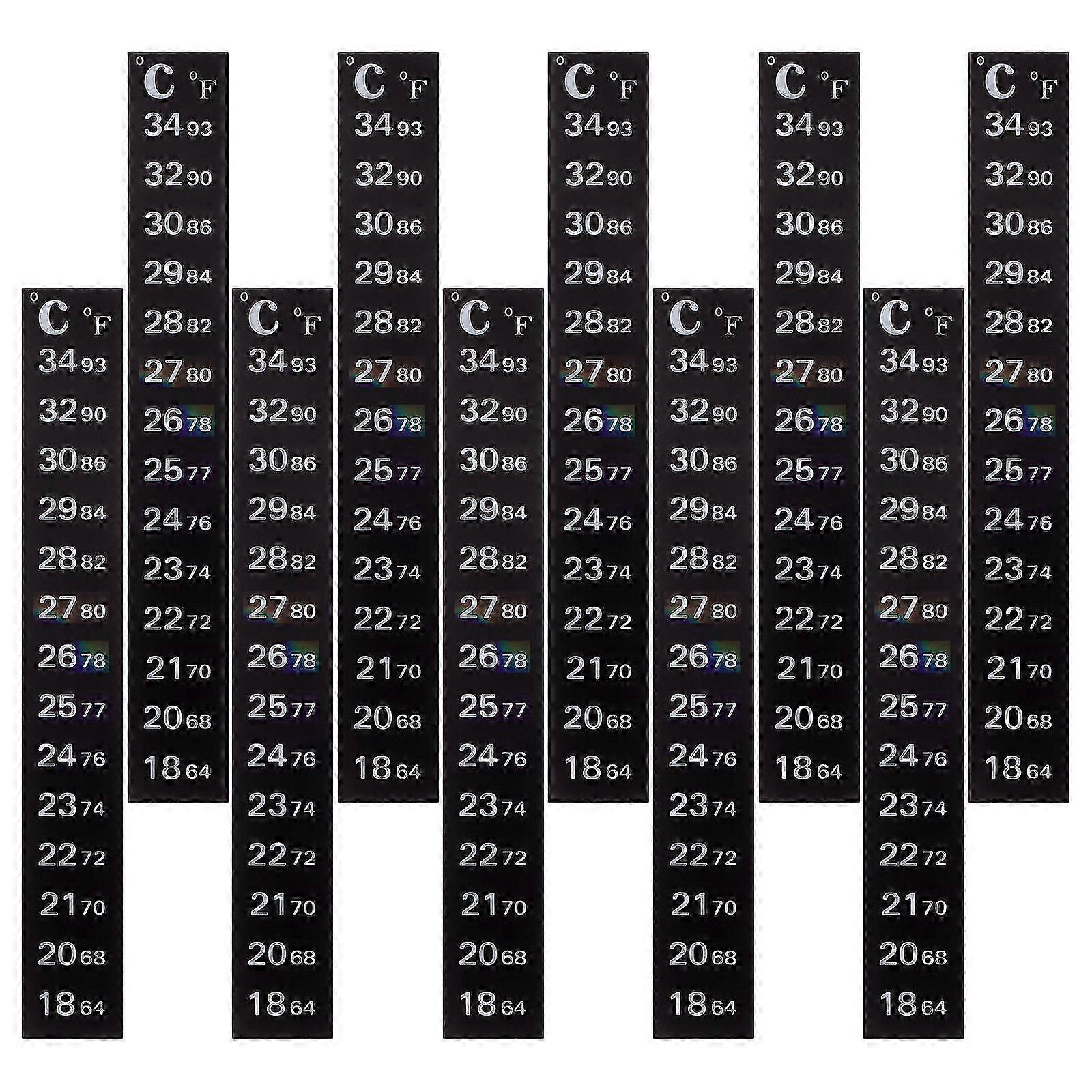 10pcs Traditional Stick-on Digital Temperature Thermometer Strip Degree Celsius System Display
