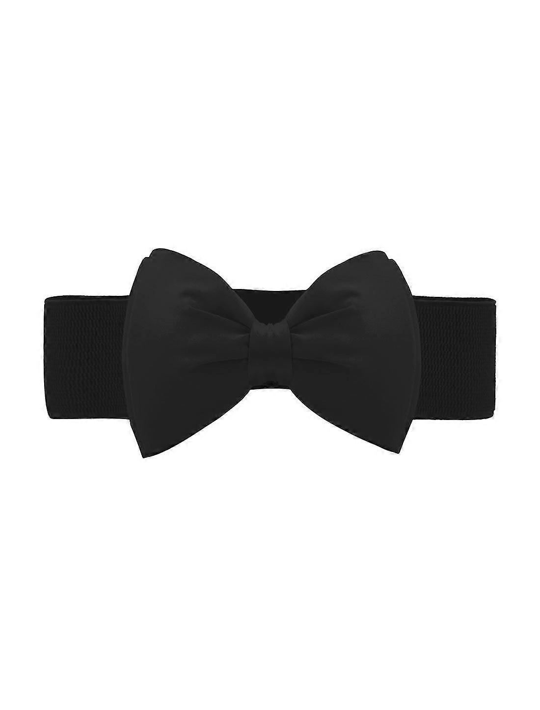 Femmes Ceinture Élastique Large Extensible Mignon Bowknot Weddingblack