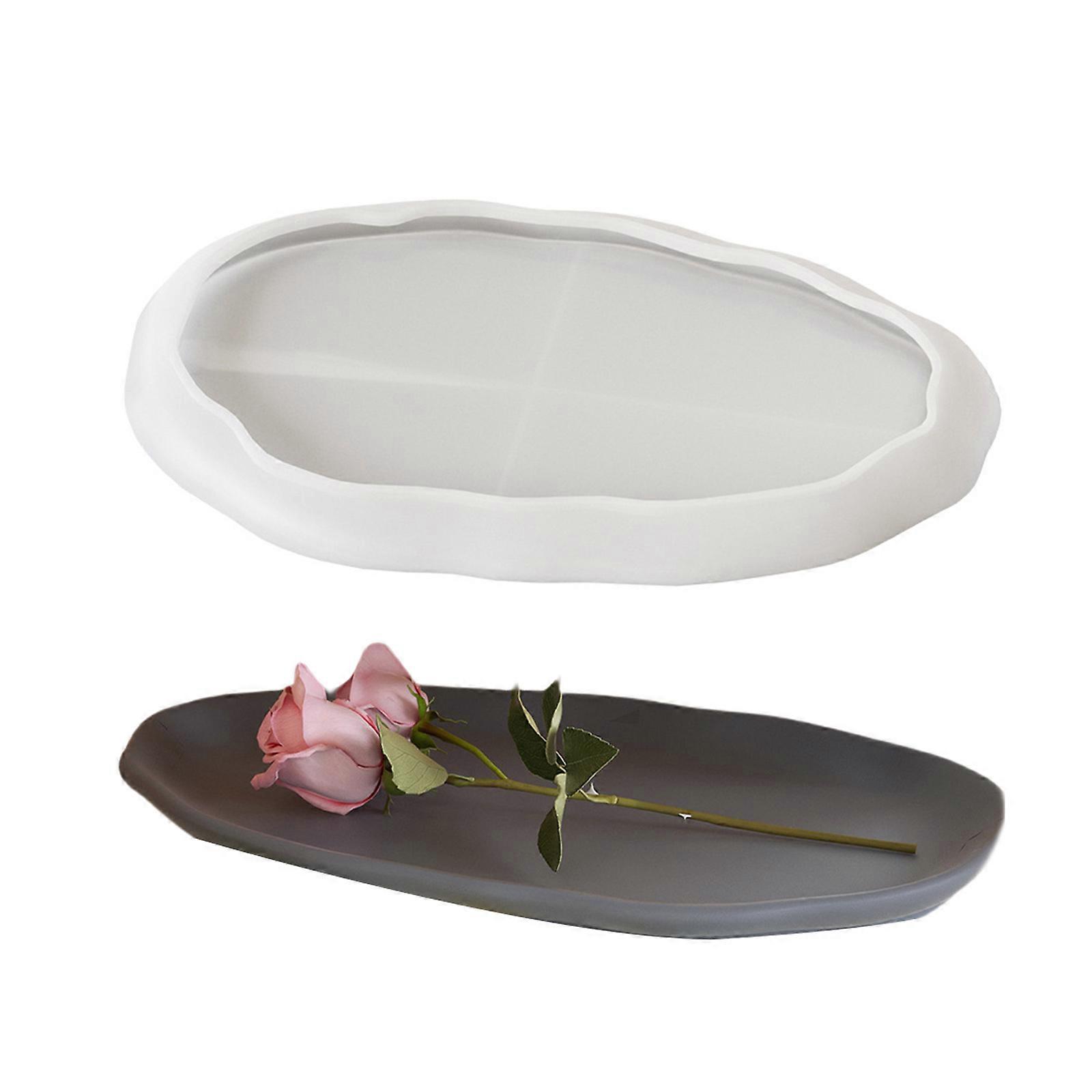 Large Oval Sturdy Silicone Tray Molds for Resin and Concrete Craft Supplies Home Decoration Dish Castes Daily Use