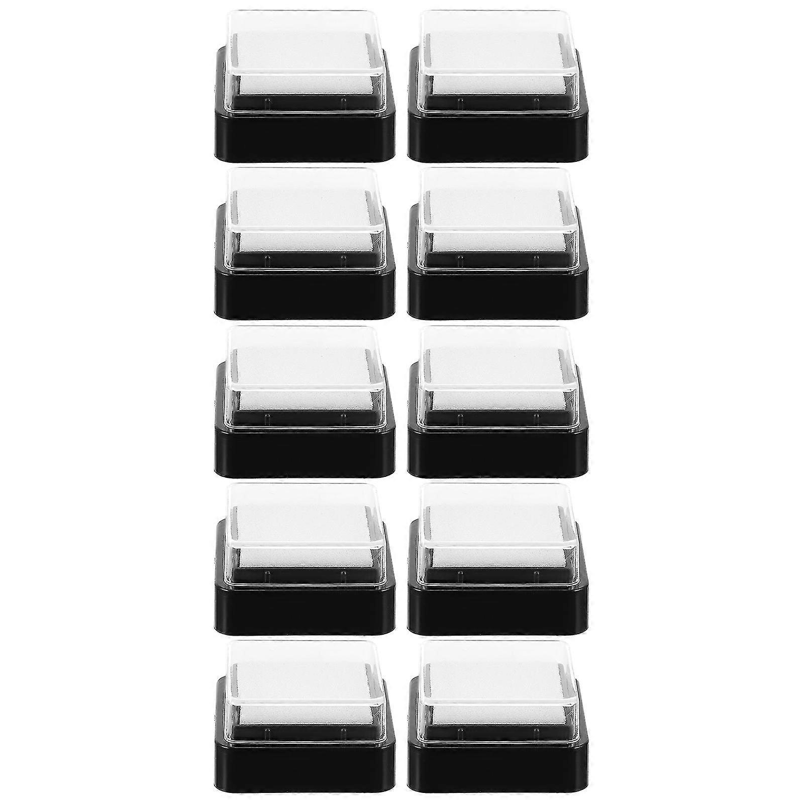 10 Pack Empty Ink Stamp Pads for DIY Refill, Blank No Ink Included