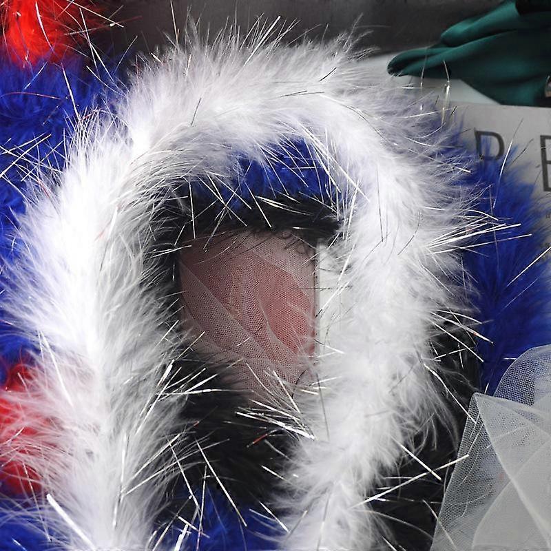 Decorative Feather Strips With Silver Wool Strips ,Hanfu Hair Accessories ,Clothing Accessories ,Stage Performance Props