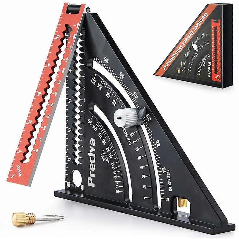 Professional Rafter Square, Aluminum Alloy with Integrated Level, Provides Precise Positioning and Multifunctional Layout Options for Woodworking