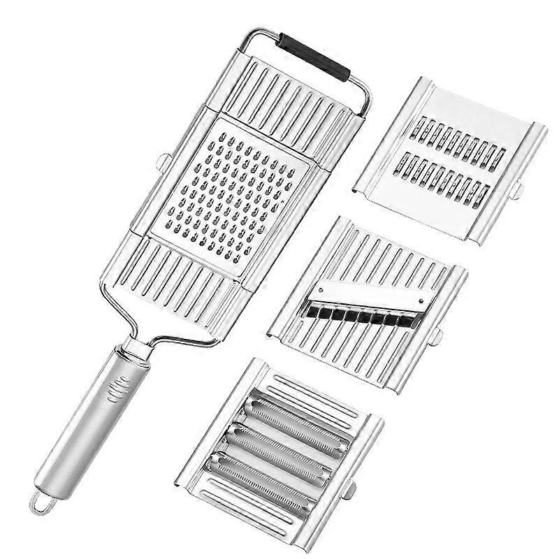 4-in-1 Stainless Steel Vegetable Slicer & Grater - Julienne, Shred, Slice for Fruits, Potato, Cheese