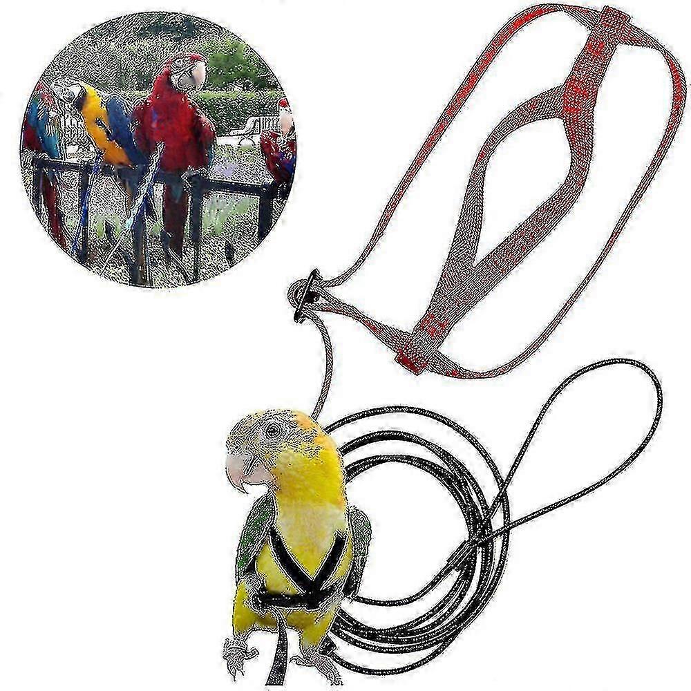 Pet Bird Harness Adjustable Parrot Bird Harness Leash Pet Anti-bite Training Rope Outdoor