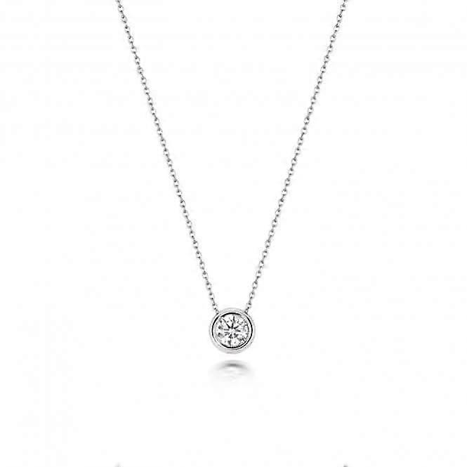 Diamond Jewellery 18ct White Gold Diamond Rubover Necklace NDQ134W