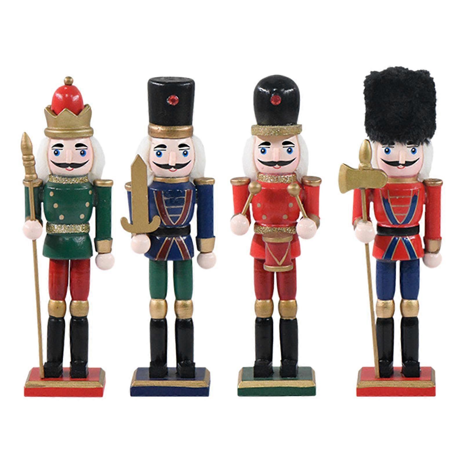 4 Pieces Christmas Nutcracker Figures, Nutcracker Soldier, Decor Figures for