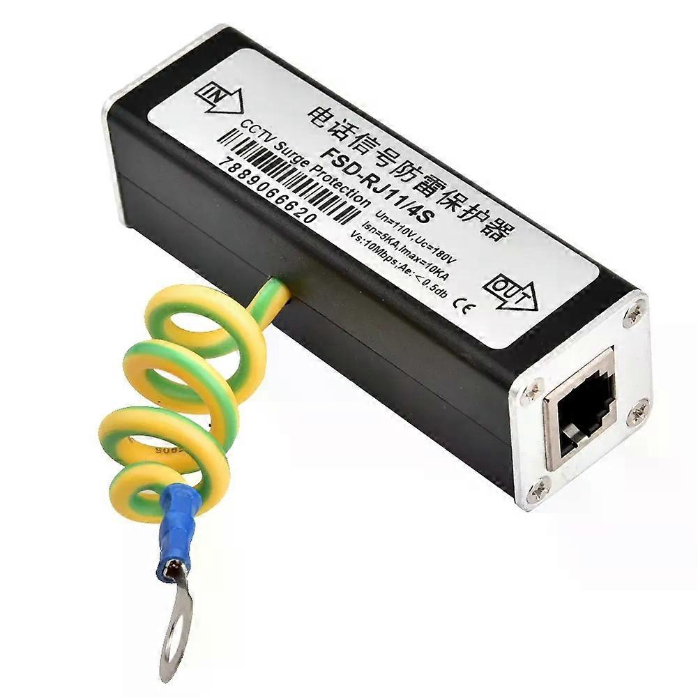 RJ11 Lightning Protector Telephone Fax Surge Protector Lighting Thunder Arrester Protection Device 110V HT