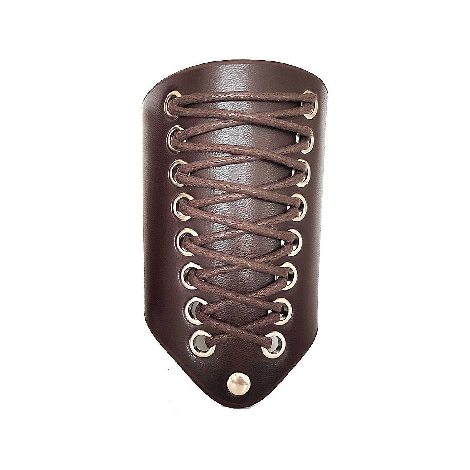 Medieval Wrist Guard Punk Medieval Cosplay Halloween for Mancho Men for Dressing Up at Parties and Festivities  dark brown