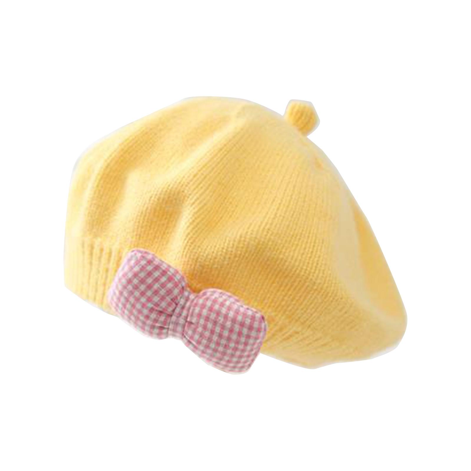 Bonnet de bébé fille chaud et à la mode Bonnet élégant et chaud pour bébé fille Convient à un usage quotidien et à des aventures en plein air Jaune