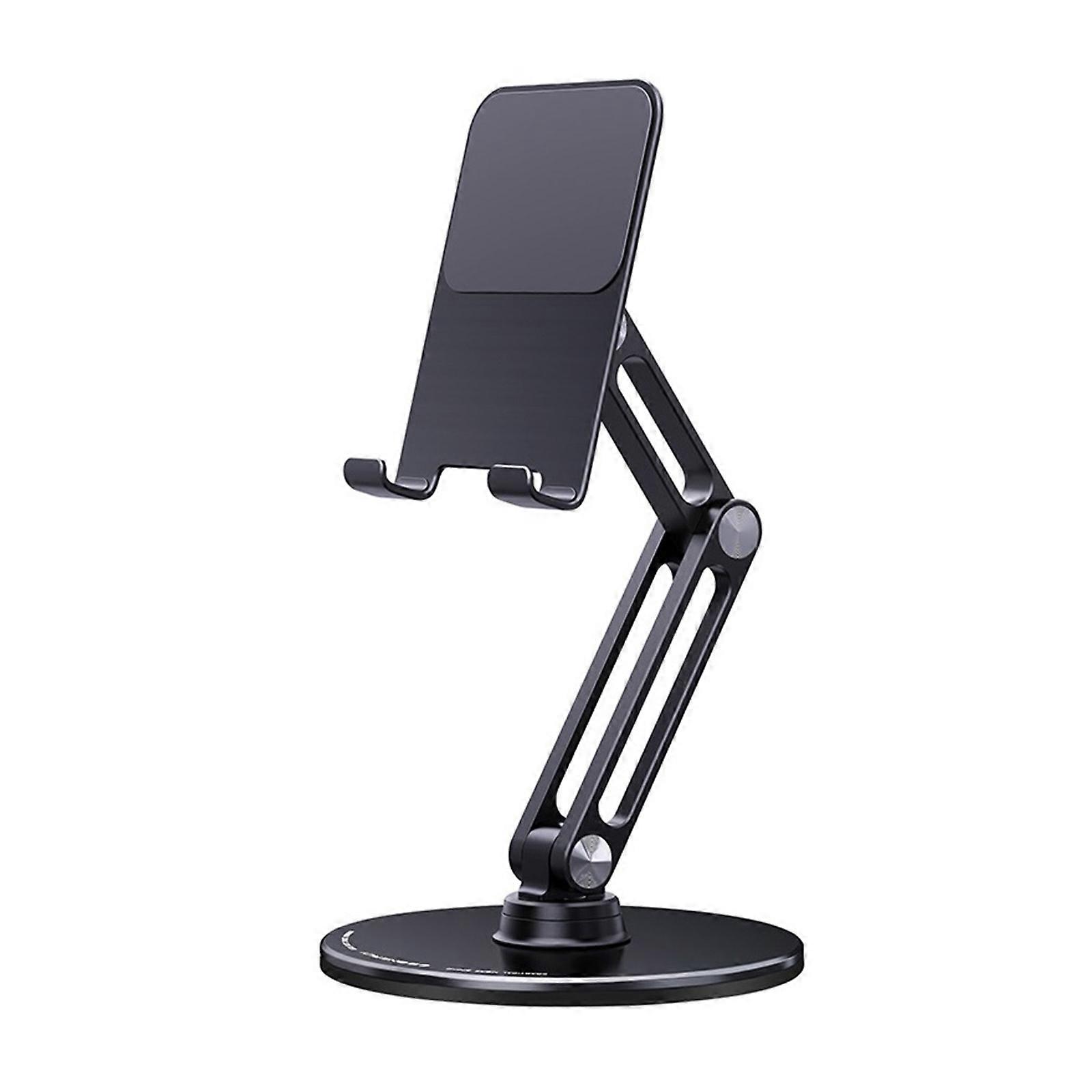 Tablet Holder Stand Desktop Bracket 360° Rotation Adjustable Book Reading Rest Holder Aluminum Alloy Tabletop Support  Black