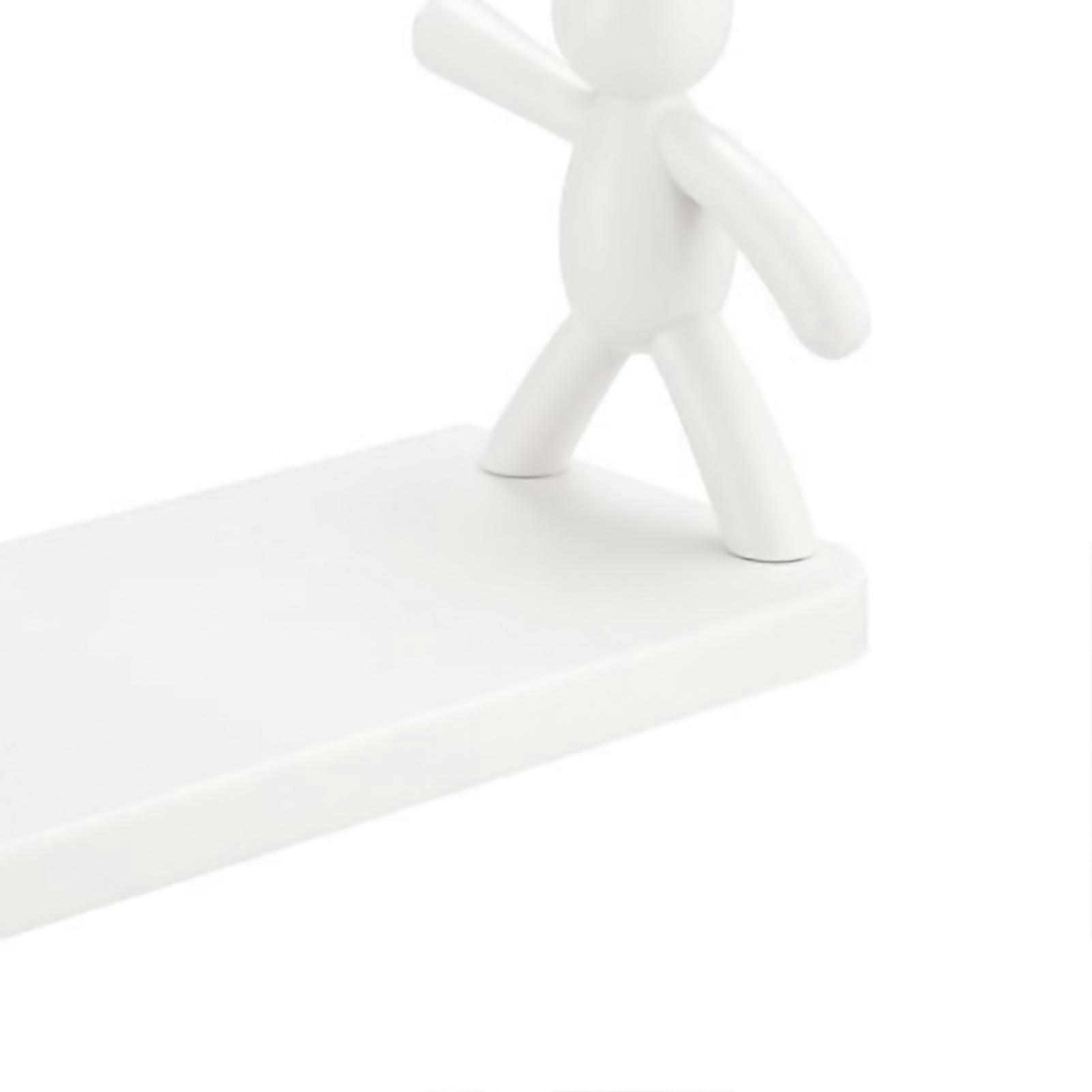 Bathroom Floating Shelf Punch Free Strong Load Bearing Durable PP White