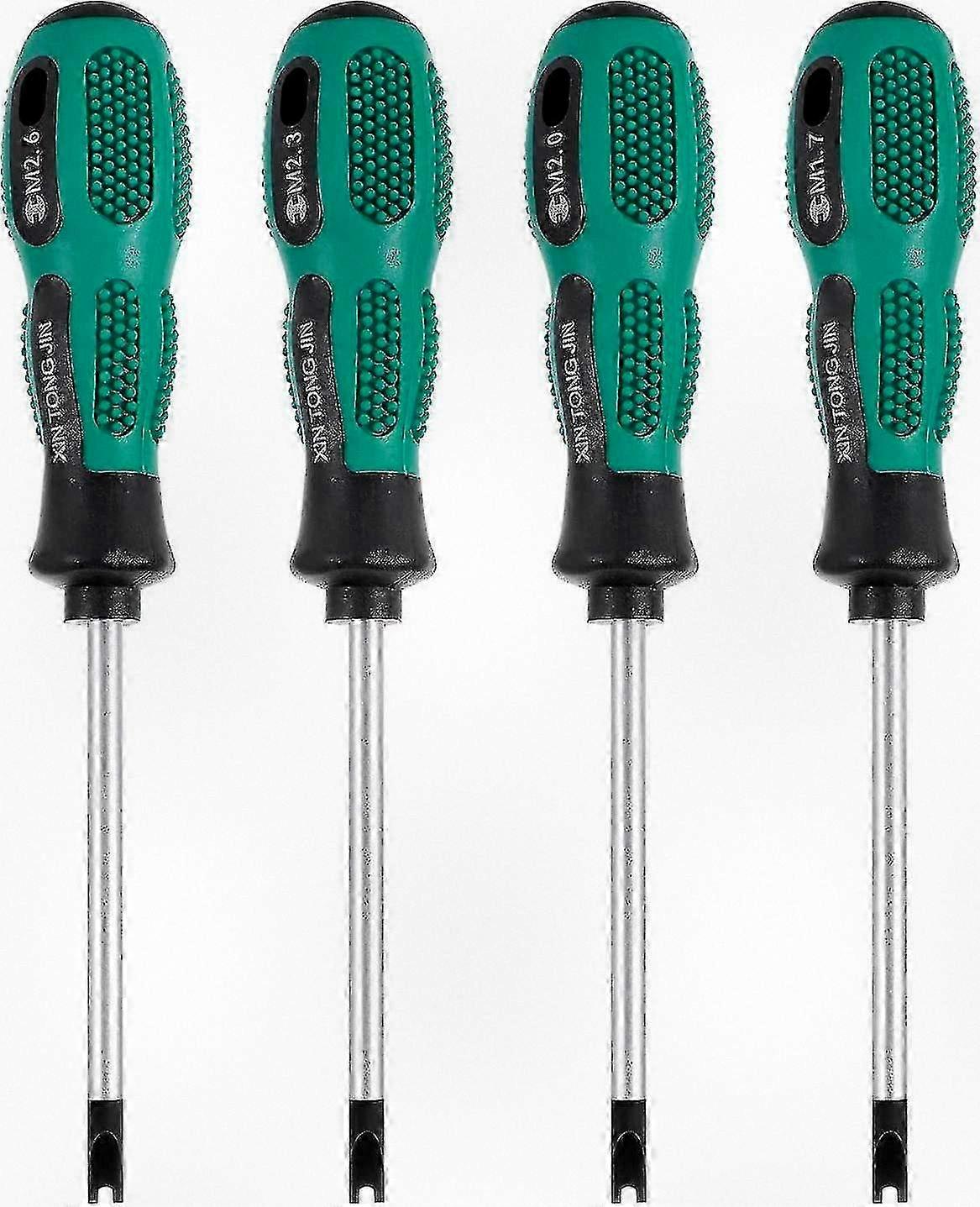 4pcs/set Magnetic U Fork Screwdriver Bits with Groove, CR-V Multi-Function Hand Tool Kit