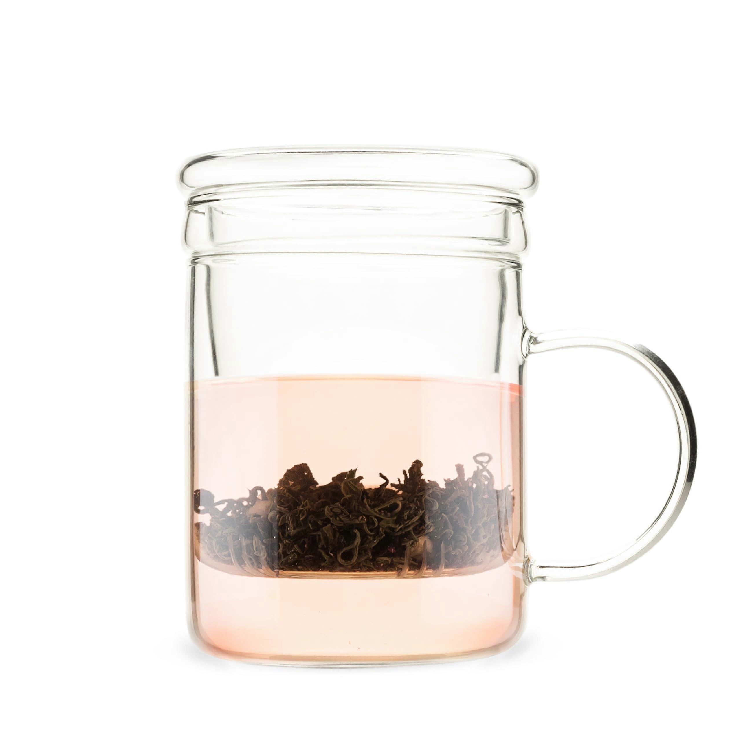 Set of Clear Tea Infuser Mug - 12 Oz, Home Office Use, Tea Infuser Mug Set, Clear Color