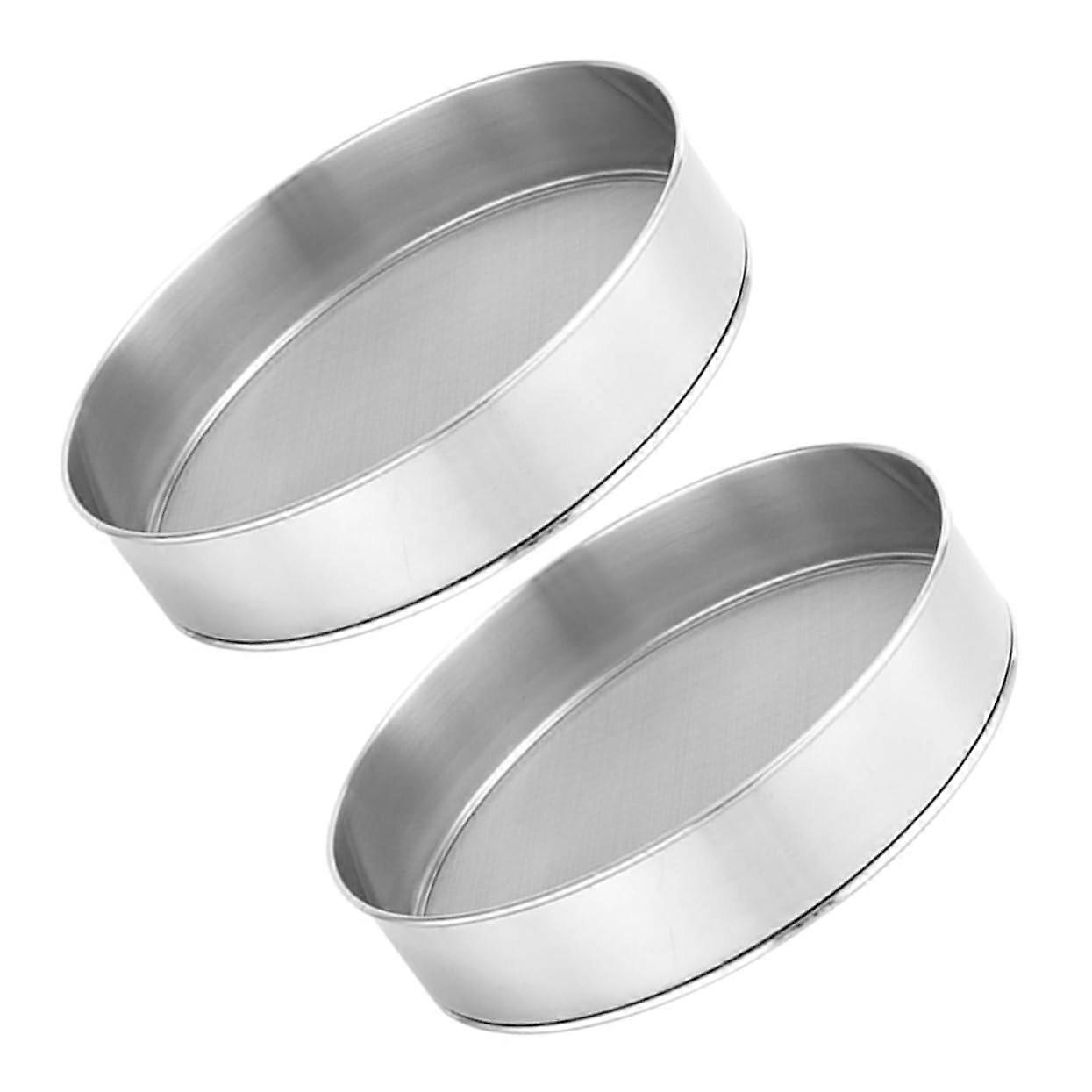 2 Pcs Stainless Steel Fine Mesh Flour Sieve Filter for Baking Sifting