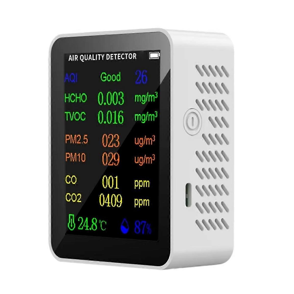 Indoor Air Quality Detector High-Precision Real-Time Portable 10-in-1 Monitor with Alarm Air Quality Tester Indoor B