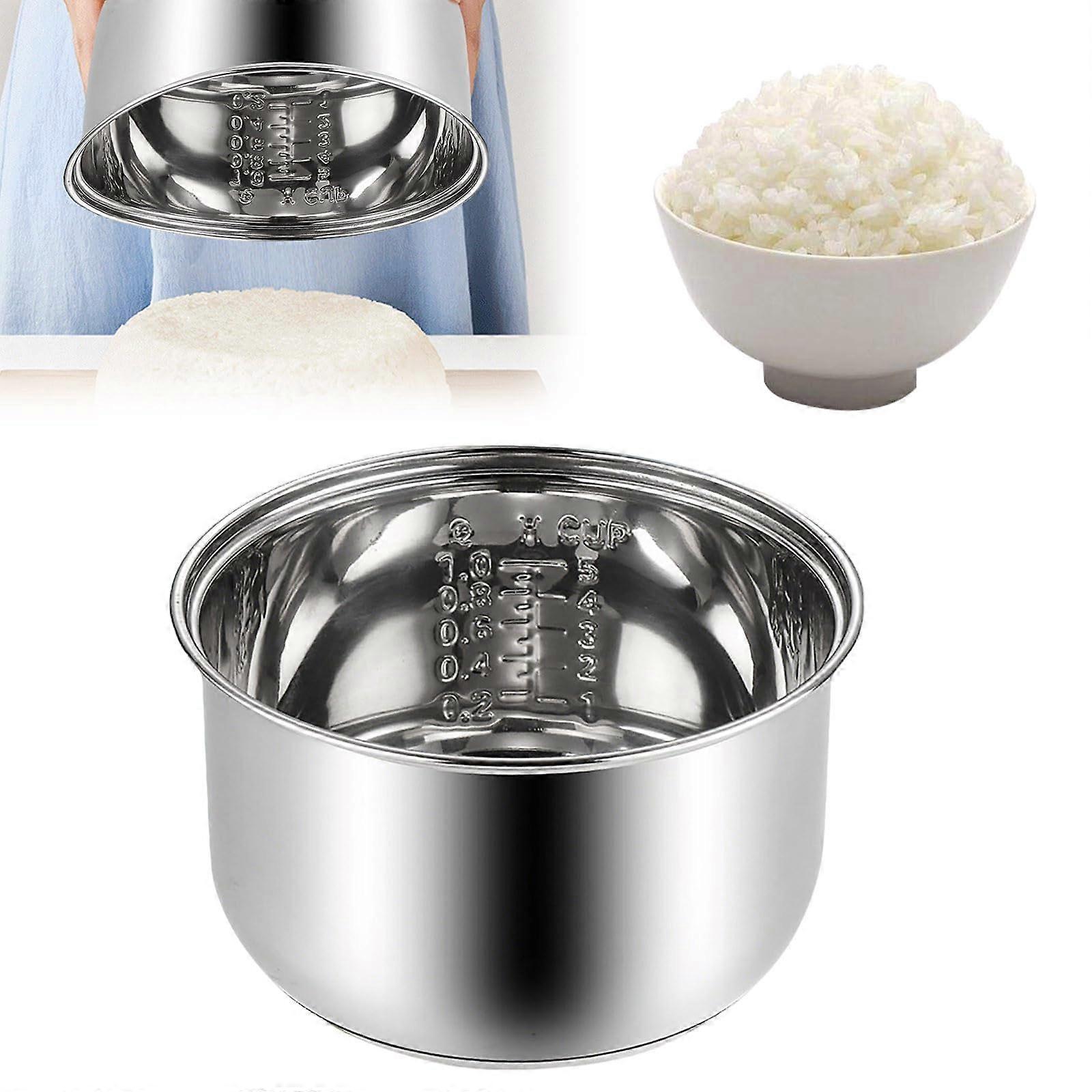 Stainless Steel Rice Cooker Inner Pot 5L, Non-Stick Replacement Bowl for Multi-Cookers, Round Cooking Pot for Home Kitchen