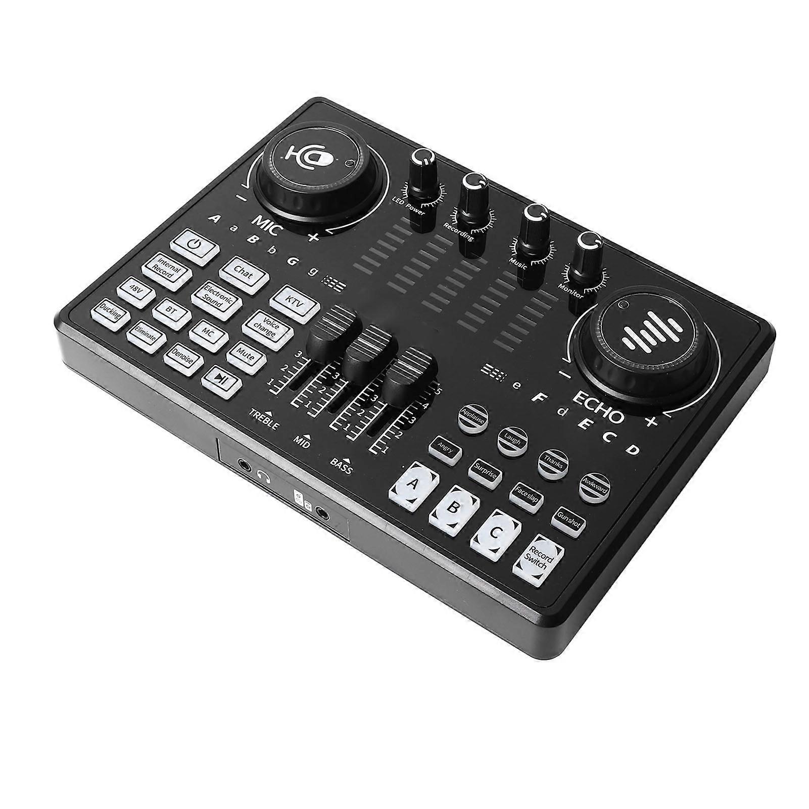 Sound Mixer 48V Large Diaphragm Live Sound Card Plug and Play Custom Recording Device