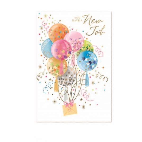 Simon Elvin You Have A New Job Balloons Greetings Card (Pack of 6)