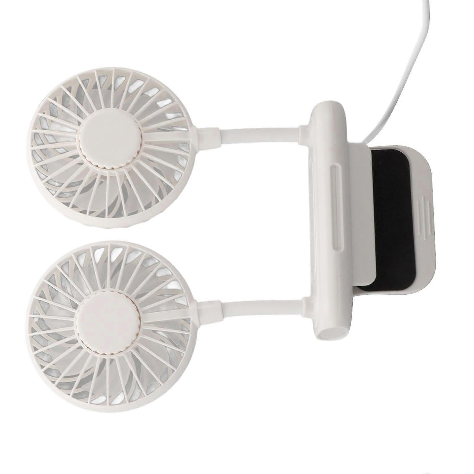 White Desktop Screen Fan with Adjusting Clip 3 Gear 360° Rotating USB Table Monitor Cooling Fan for Office 