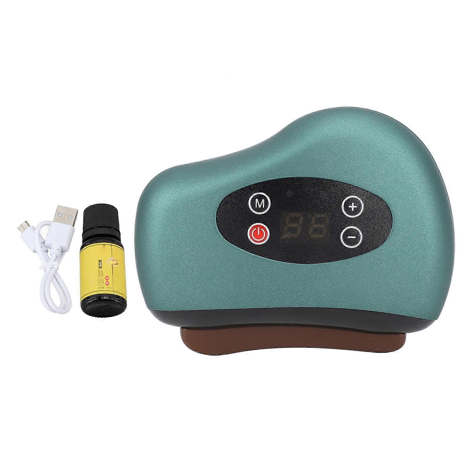 Gua Sha Electric Board 12 Levels Heated Vibration Facial Scraping Massager Tool Red Stone Needle