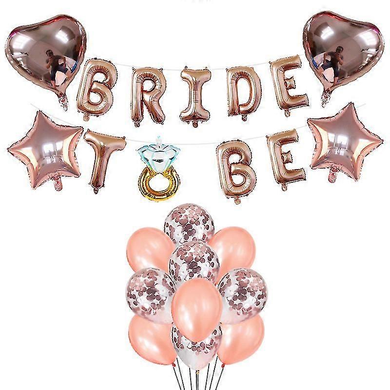 16インチローズゴールドレター花嫁は、アルミニウムフィルムバルーンセット結婚式の提案パーティーバレンタインデーの装飾になります