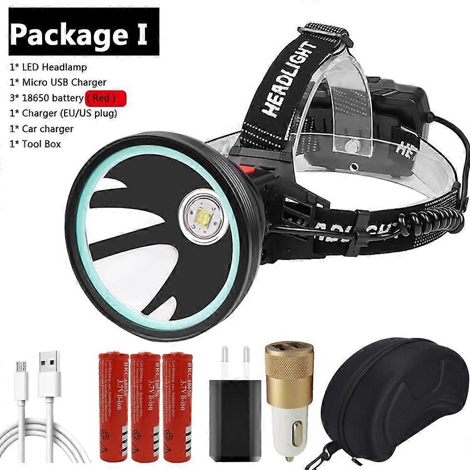 Xhp90.2 White Yellow Color Led Headlight Headlight Head Lamp Flashlight Torch 32w Xhp50 3*18650 Battery Battery 7800mah Light