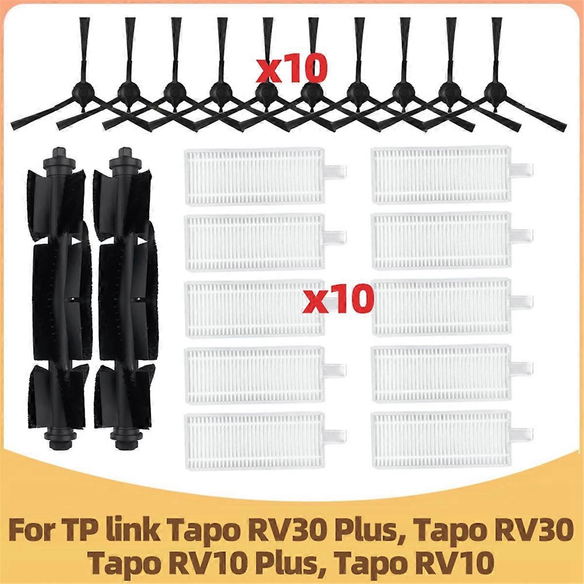 For TP-Link Tapo RV30 / RV30 Plus / RV10 / RV10 Plus Spare Parts Filter Main Side Brush Accessories Consumables