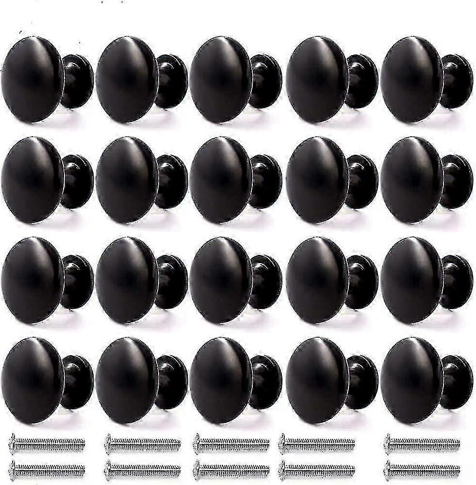 20pcs Door Knobs Drawer Knobs 30mm Vintage Handles Furniture Cabinet Knobs For Kitchen Cupboards (black)