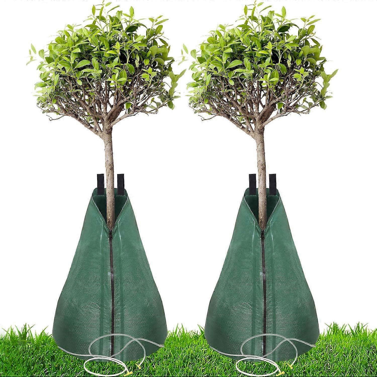 Tree Irrigation Bags, Slow Release Tree Watering Bags, Durable PVC Water Saving Adjustable Flow Irrigation System with Zipper - 1 Pack