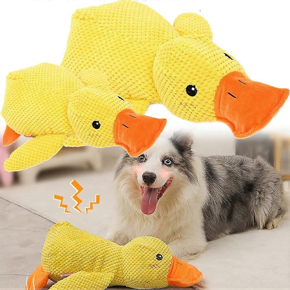 Calm Duck Dog Toy - 2 Pack Yellow Plush Emotional Support Ducks for Small to Medium Dogs