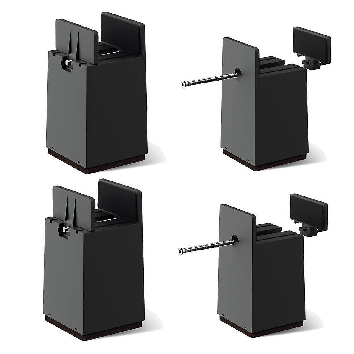 Bed Risers,4 Inch Adjustable Desk Riser Blocks with Screw Clamp 4 Pcs