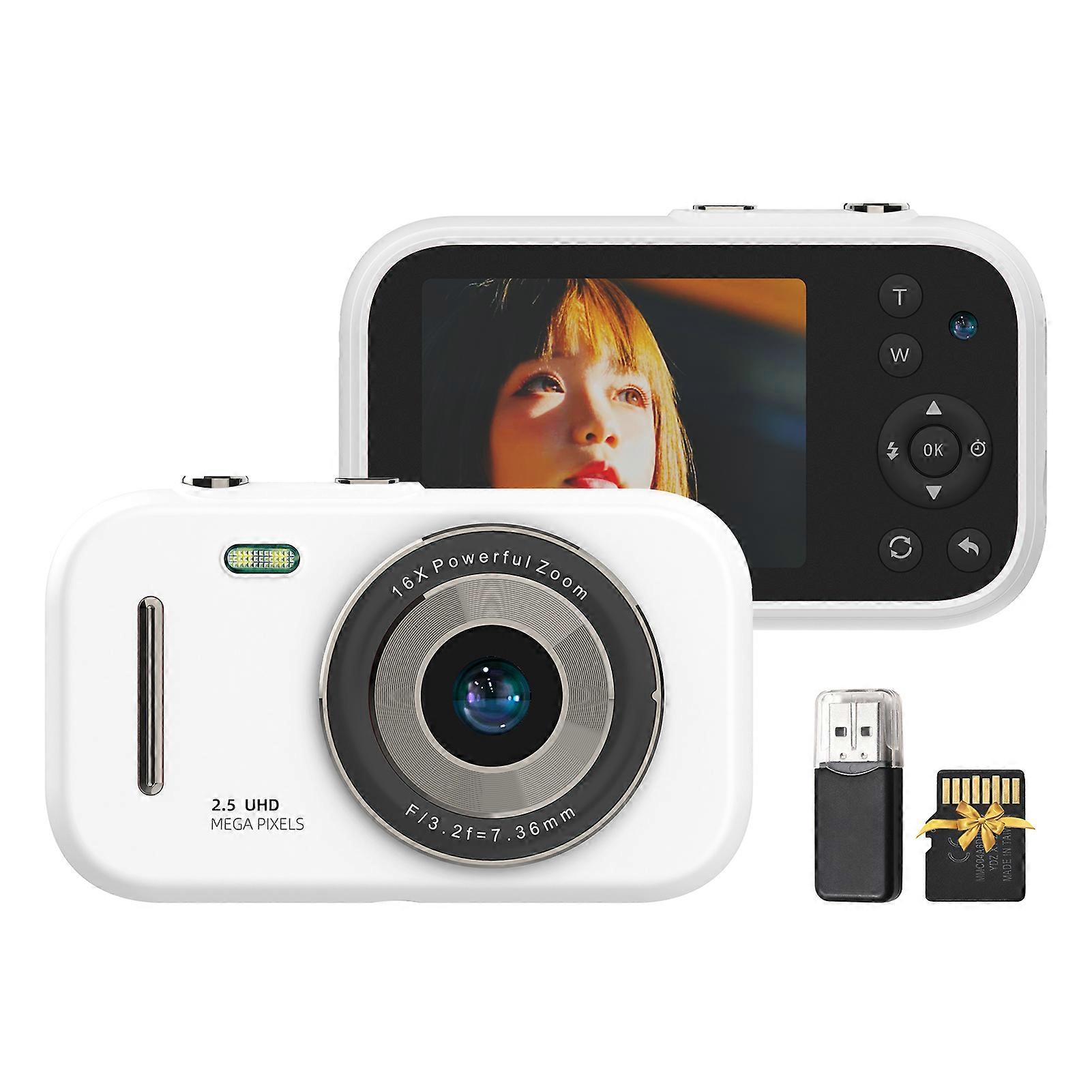 1080P Digital Camera Portable Digital Video Camera 48MP Dual Lens 2.8 Inch IPS Screen Game Playing Music Listening Built-in Battery with 32GB TF Card