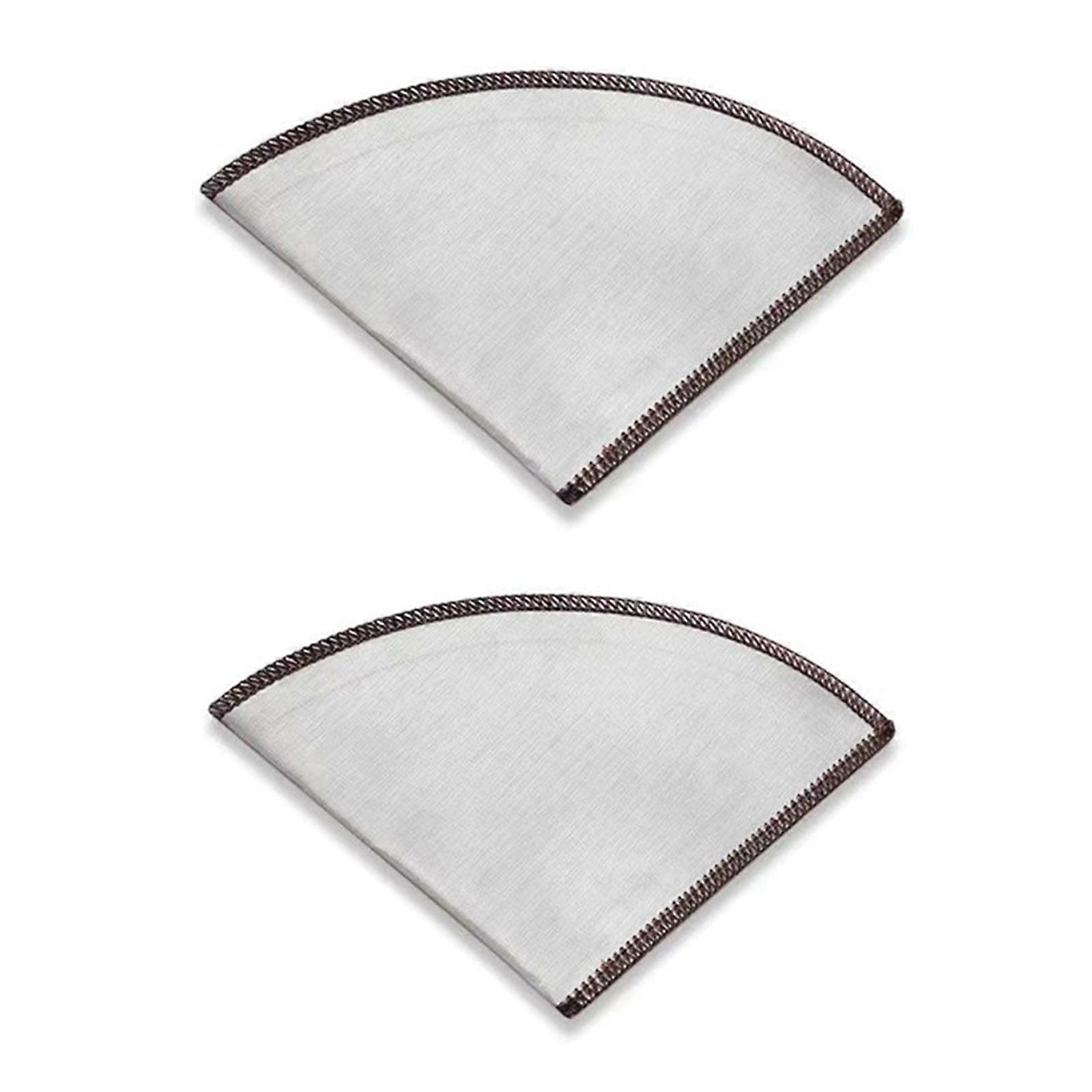 2Pcs Fine Meshes Coffee Filter Paperless Reusable Pours Over Coffee Filter Stainless Steels Strainer Dripping Filter