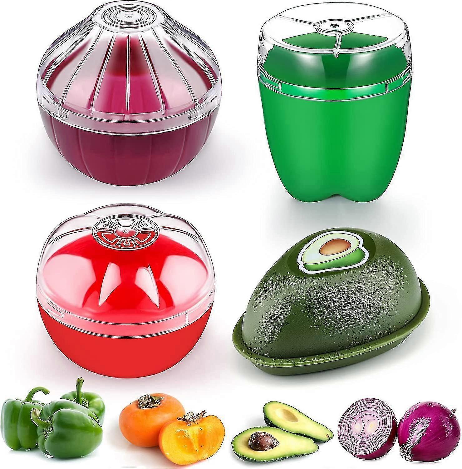 4Pcs Silicone Fruit And Vegetable Shape Storage Box, Refrigerator Storage Container
