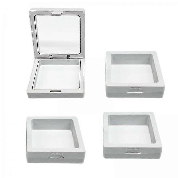 2x 4 Pieces Floating Frame Display Case Display Case, Clear Thin Film 3D