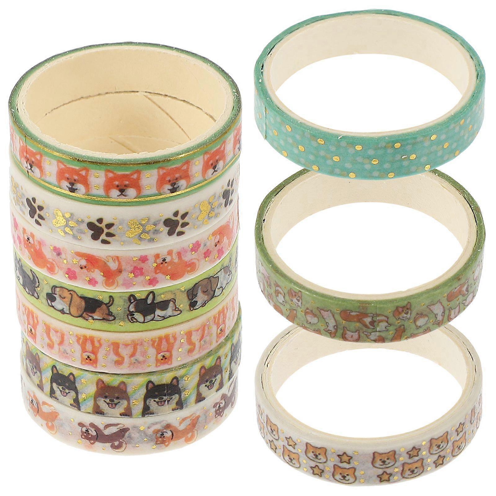 10 Rolls Pet Dog and Cat Pattern Washi Paper Tapes Scrapbooking Diary Decorative Stickers