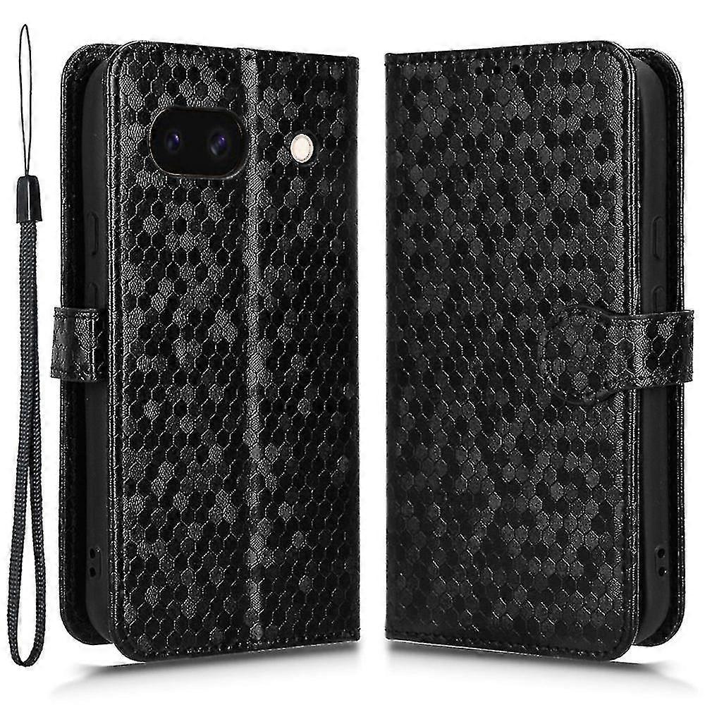 Compatible with Google Pixel 8a Case Shockproof Pu Leather Flip Wallet Phone Cover with Strap