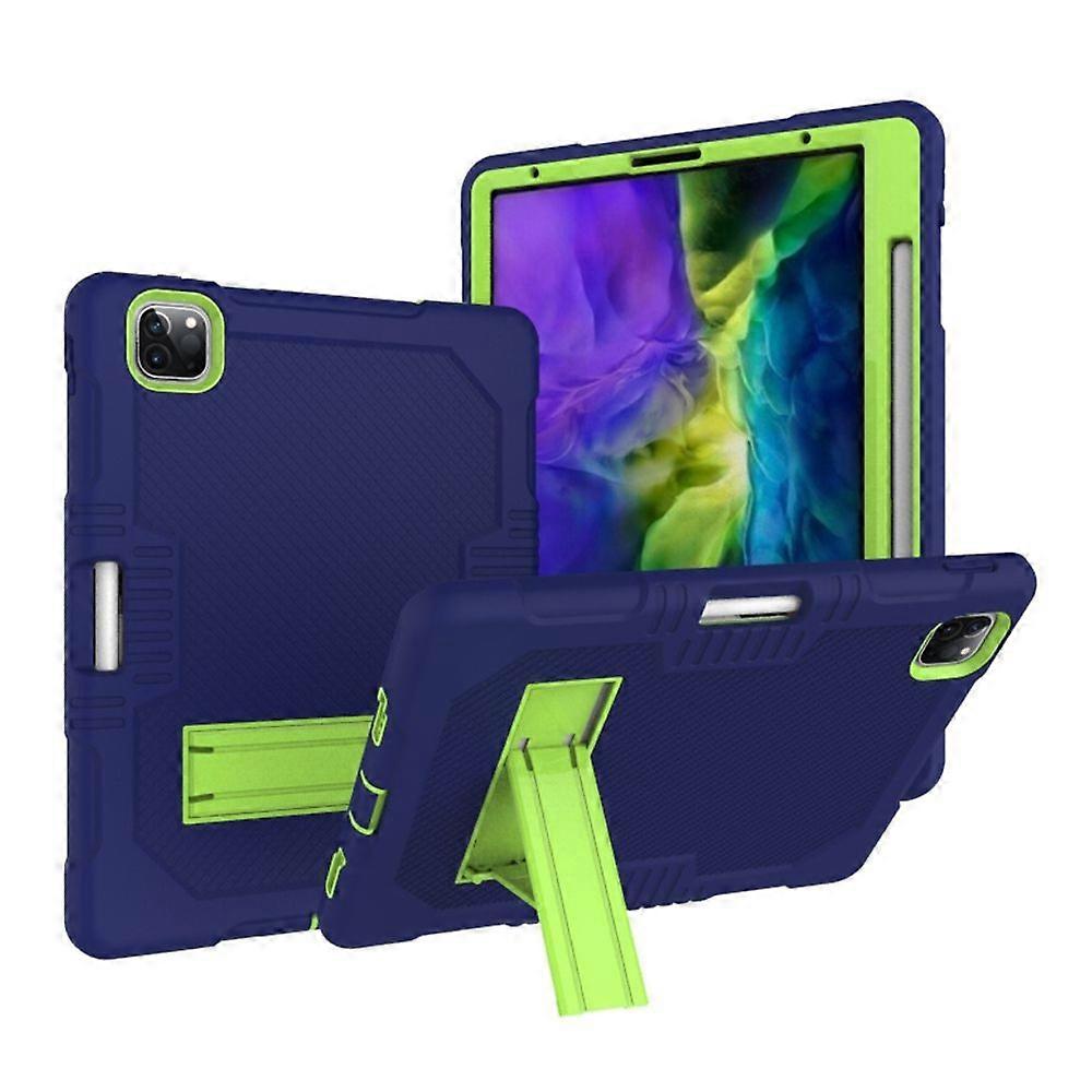 For iPad Pro 12.9 inch (2018/2020) Contrast Color Robot Shockproof Silicone + PC Protective Tablet Case with Holder