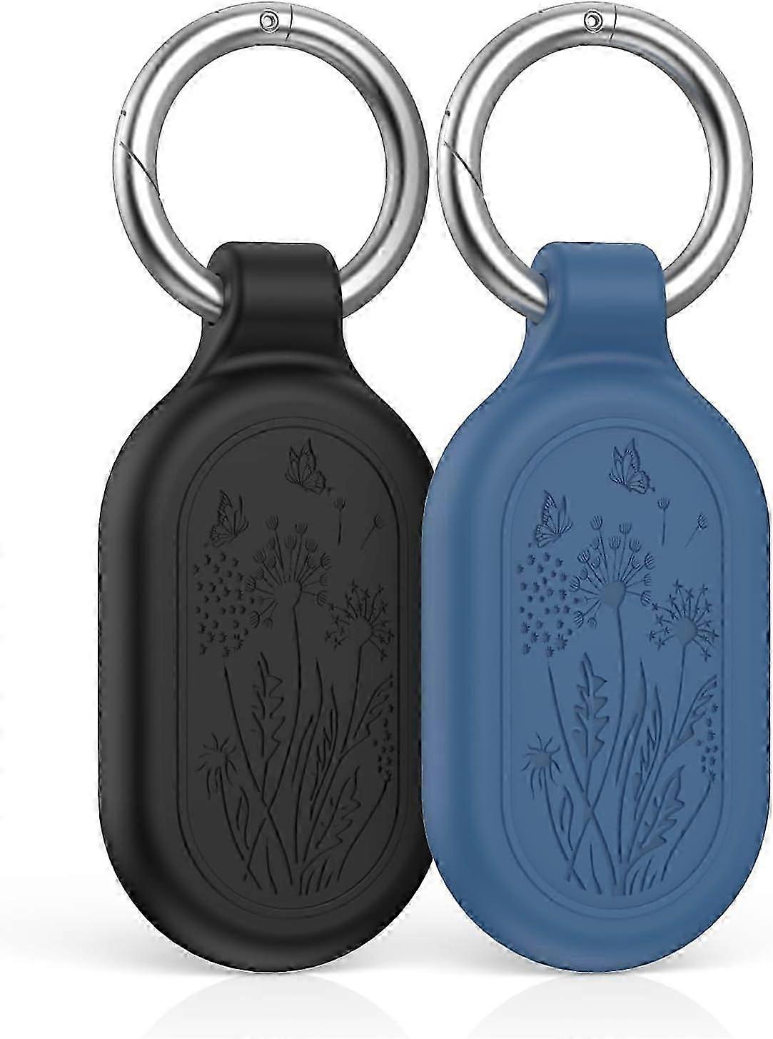 For Samsung Galaxy Smart Tag 2 Case, 2pcs Silicone Waterproof Full Protective Case For Galaxy Smarttag 2 with Key Ring, For Keys Pets Luggage
