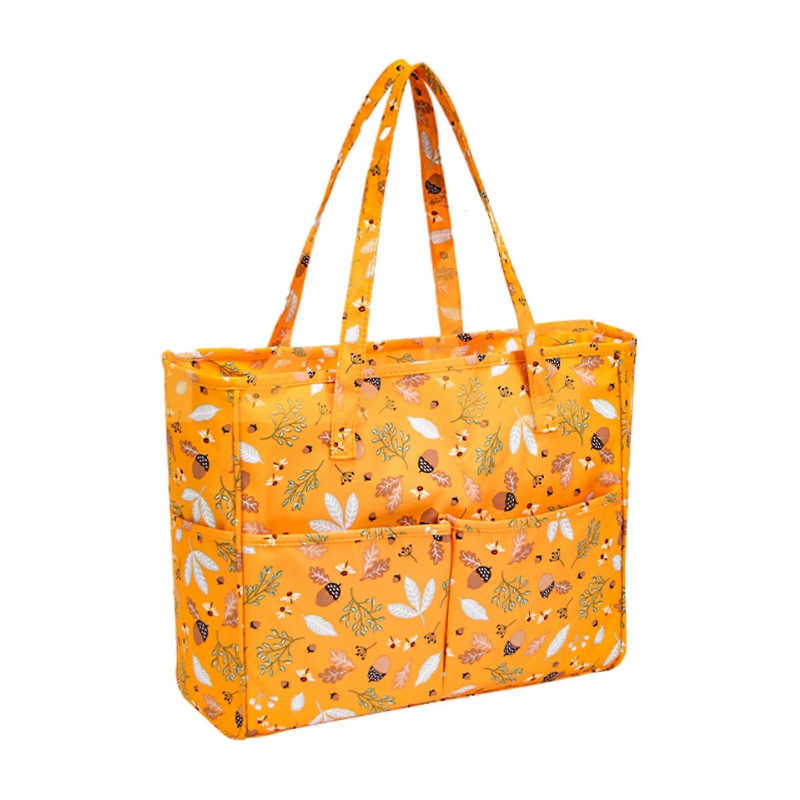 Yarn Storage Bag Portable Practical Multi Pockets Oxford Cloth Multiuse Knitting