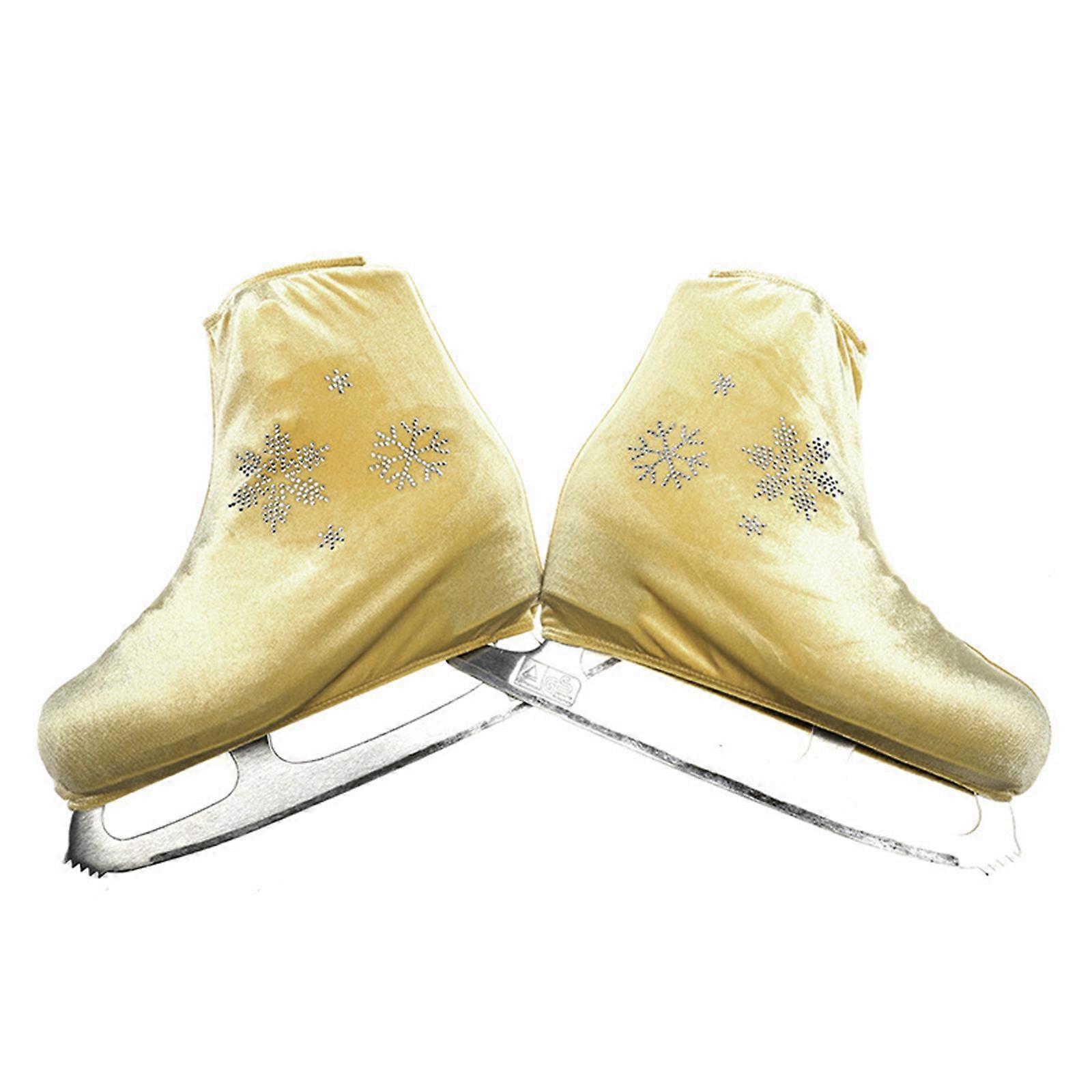 Elastic Ice Skate Guards Boot Covers Light Weight Skating Boot Protectors Ice Skate Boot Cover for Outdoor Skating  pale hemp M