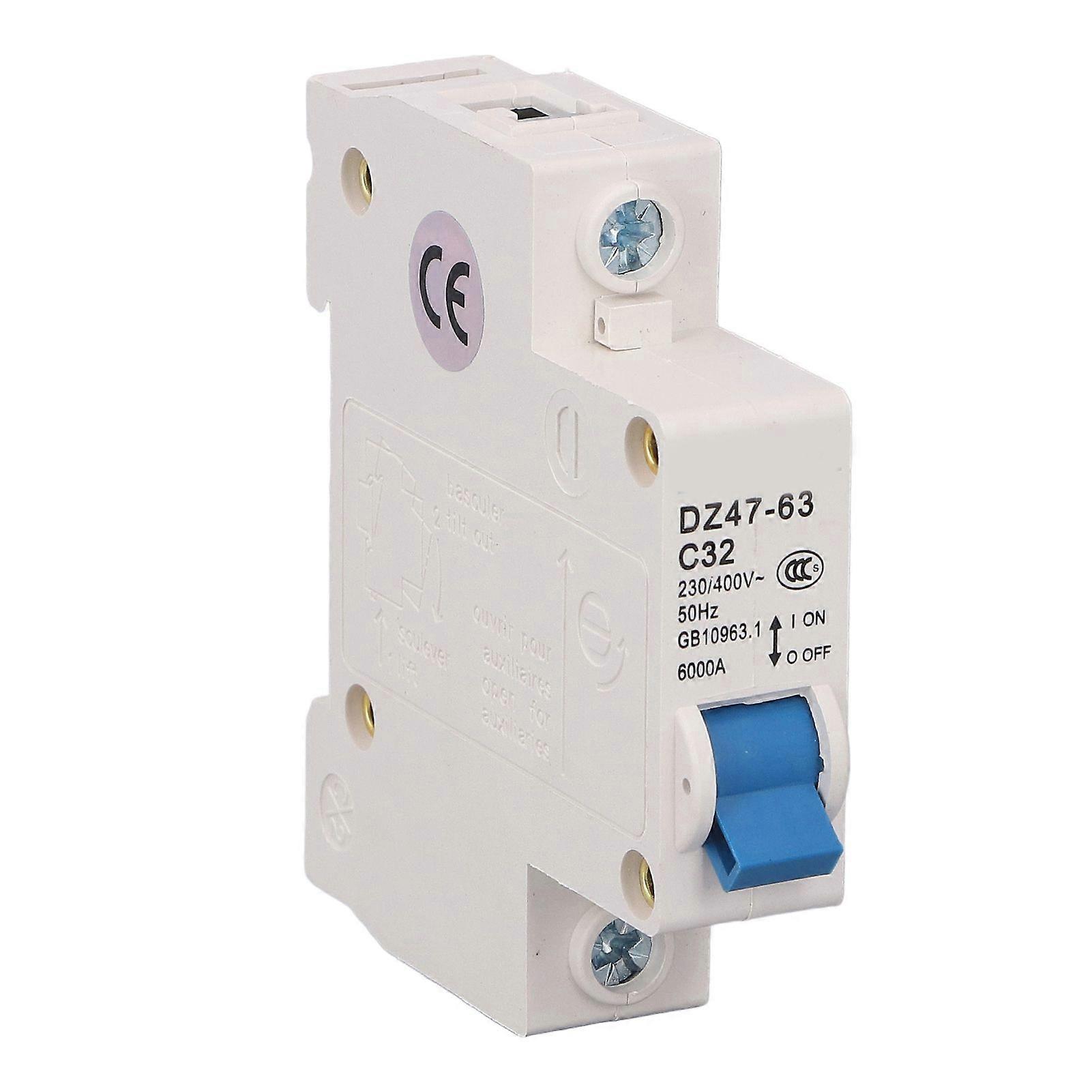 Υψηλής ποιότητας DZ47-63 C32 1P Miniature Circuit Breaker 230V / 400V 32A Μινιατούρα ...