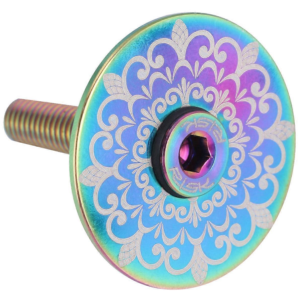 1 Set with Screw Bike Headset Stem Caps Kit Bike Accessory (Totem, Colorful)
