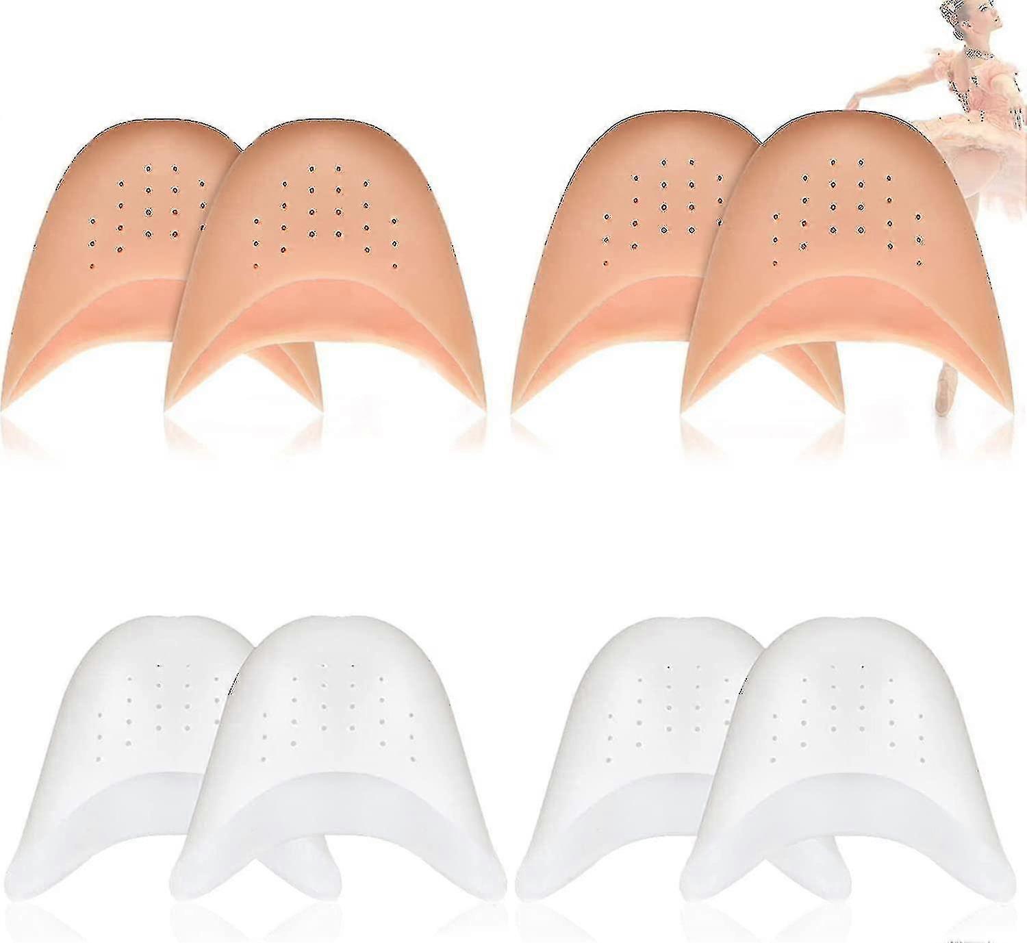 4 Çift Ayak Parmağı Kapakları Kadınlar İçin Ayak Koruyucuları, Silikon Ayak Parmağı Poşetleri Jel Pedler Pointe Ayakkabıları Bale Dansı Ayak Parmağı Kapakları