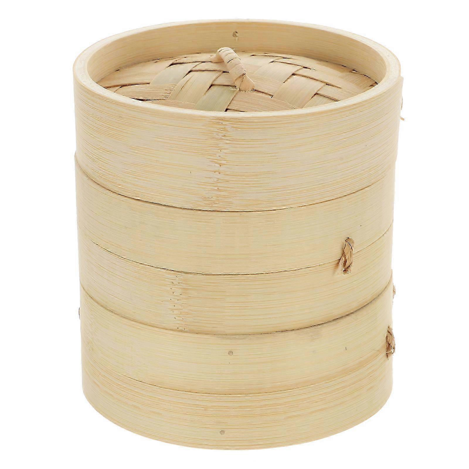 Handmade Bamboo Steamer Set with Lid for Cooking & Kitchen Use