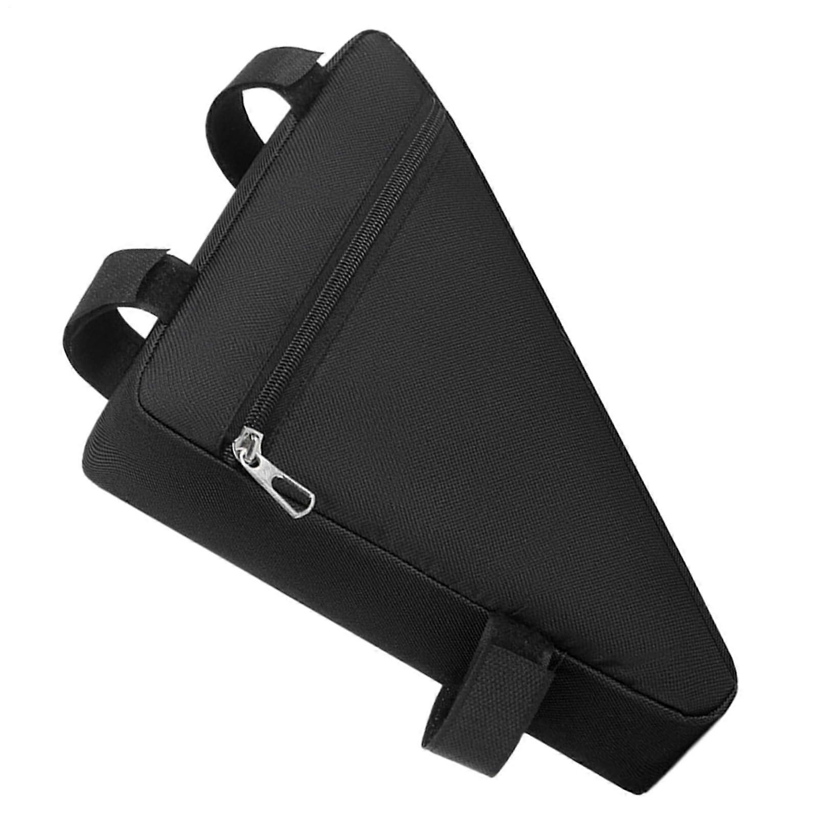 Triangular bicycle bag, tool bag for bicycle frame, 22x19x6cm, lightweight, black