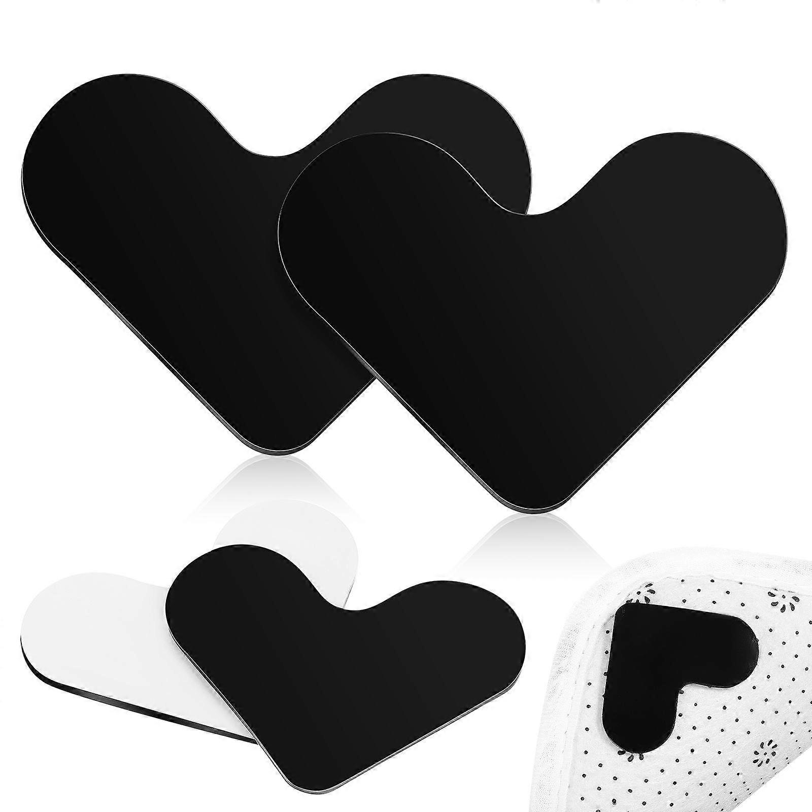 Non Slip Heart Shape Rug Pads 4 pcs – Carpet Gripper Stickers for Hardwood, Tile, Marble Floors – Reusable Adhesive Grippers to Prevent Rug Sliding