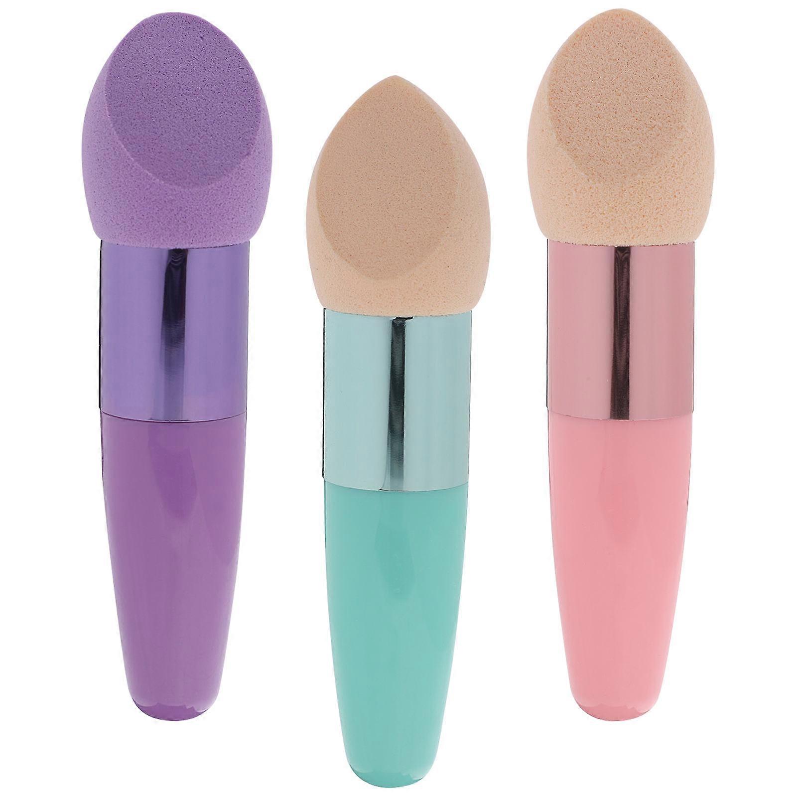 3pcs Foundation Egg Puff Makeup Sponge Blending Sponges for Powder & Liquid Application Reusable Soft Cosmetic Sponge for Wet or Dry Use Random Color